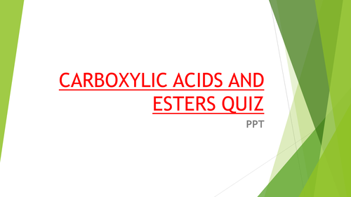 CARBOXYLIC ACID AND ESTER QUIZ PPT