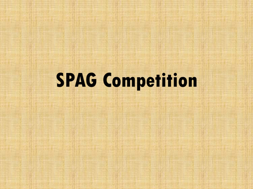 SPAG competition quiz for KS2 Year 6 SATs revision