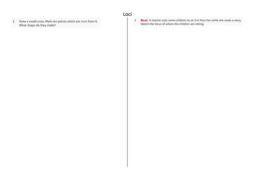 Loci questions A4 booklet