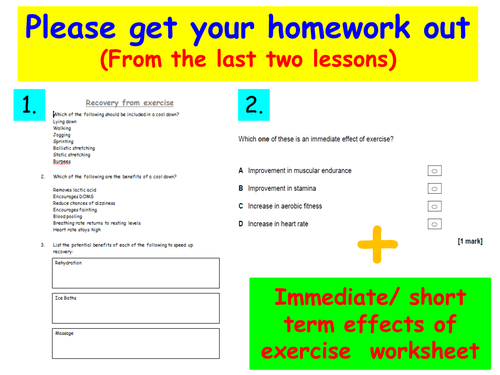 NEW AQA GCSE PE - Effects of Exercise