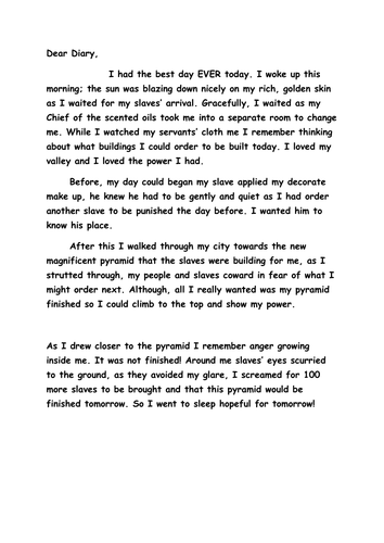 Egyptian themed diary accounts