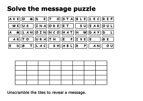 Solve the message puzzle about World Earth Day