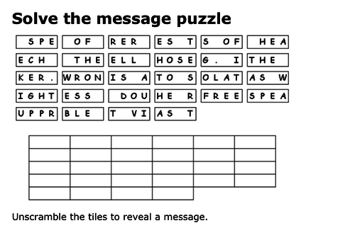 Solve the message puzzle from Frederick Douglass