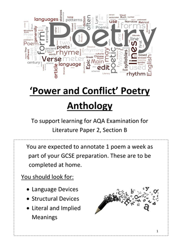 AQA 9-1 English Literature: Power and Conflict Poetry Booklet