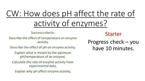 9-1 Enzyme Activity -pH