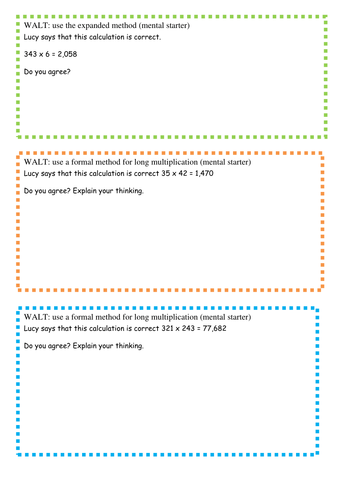 Year 4/5 mental starters