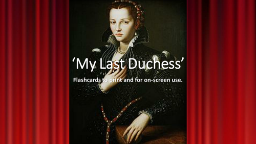 My Last Duchess Quote flashcards: For Print and Onscreen use with Instructions