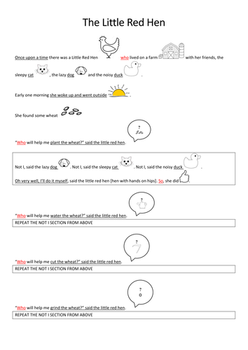 The Little Red Hen Story Mapping Script