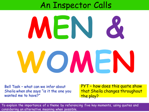 An Inspector Calls Men and Women Theme