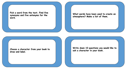 Guided Reading Activity Cards