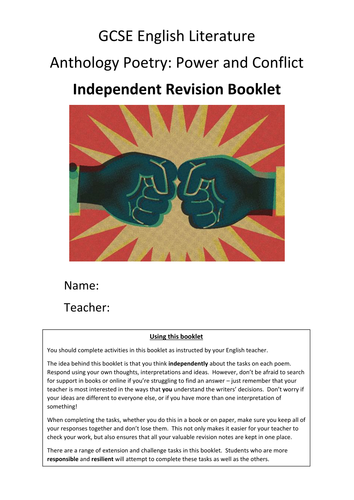 AQA Poetry Power and Conflict Revision Booklet