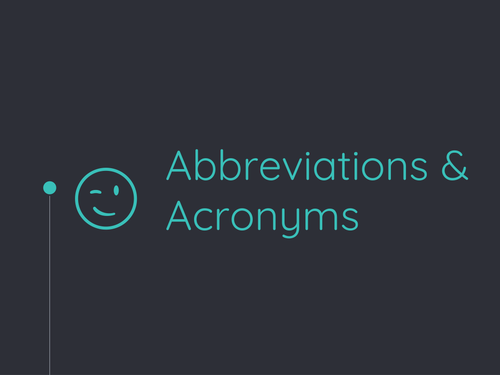 Abbreviations and Acronyms