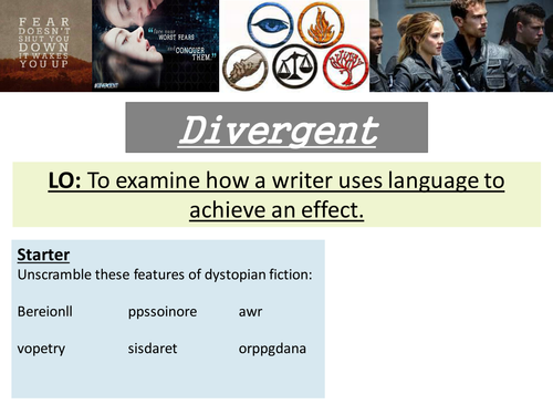 AQA NEW SPEC LANGUAGE PAPER ONE - DIVERGENT