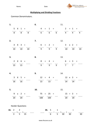 Multiplaction and Division of Fractions Ma.15.