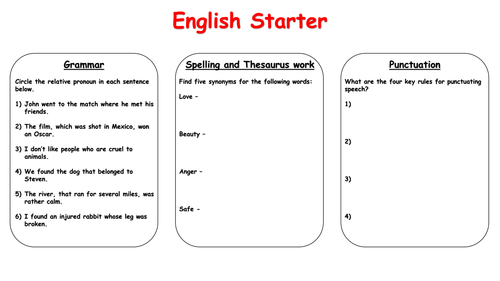 english-starter-activities-year-5-6-teaching-resources