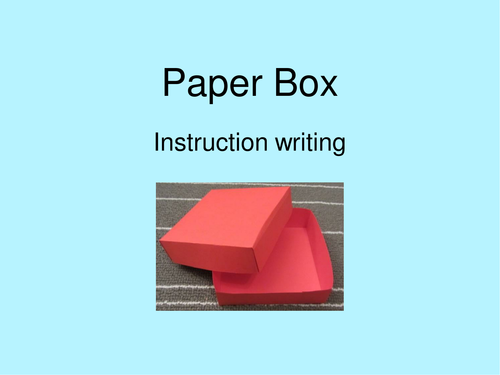 Instruction Writing to make a Card or Paper Box (DT links)