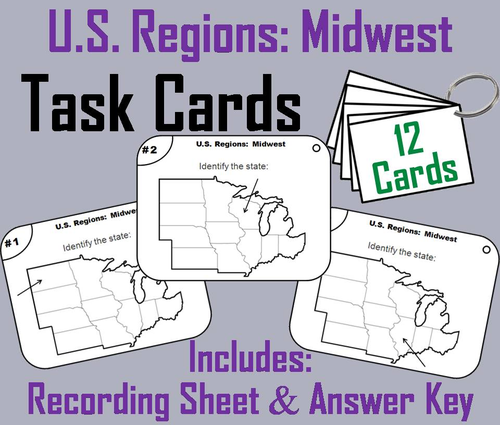 US Geography Task Cards: Midwest Region of the United States