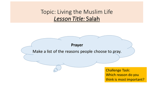 Living the Muslim Life - Edexcel Beliefs in Action B (9-1). Salah