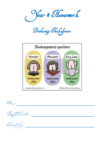 Y8 - Half Term Homework Project - Shakespeare & Drama