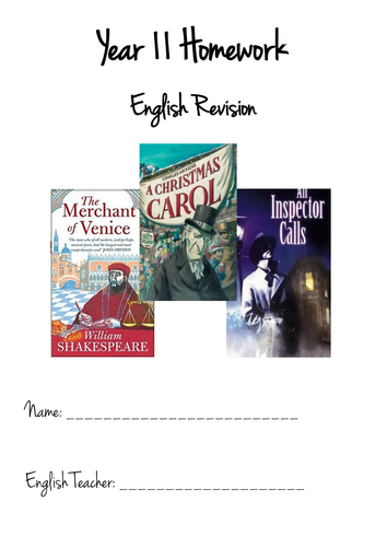 Y11 Booklet - Revising 'The Merchant of Venice', 'A Christmas Carol', 'An Inspector Calls' & Poetry