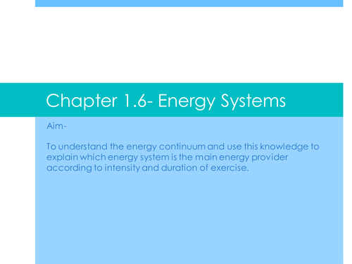 AQA Alevel PE- Energy systems