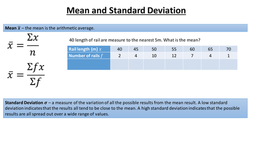 Mean and standard deviation