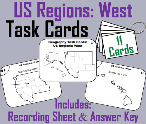 US Geography Task Cards: Western Region of the United States