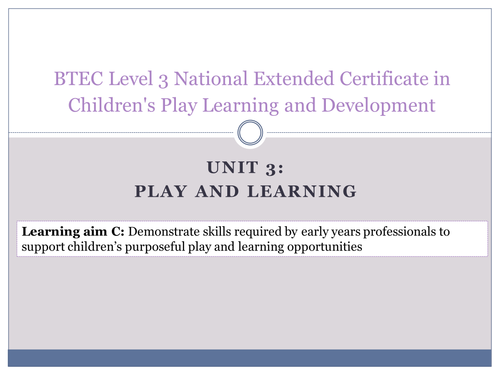 BTEC National (2016) CPLD unit 3