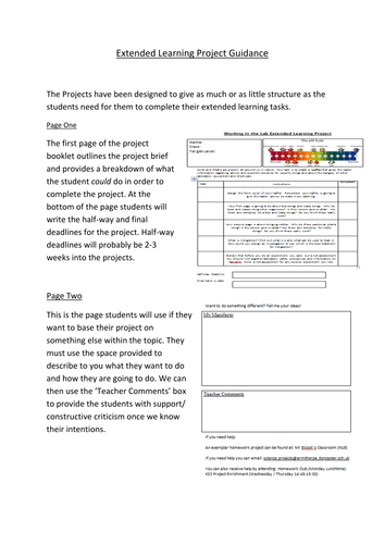 Y8 Science Homework Projects