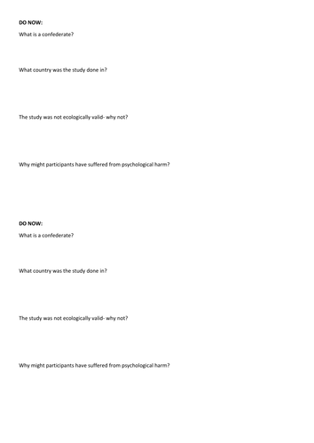 Lesson 3- Variations of Asch