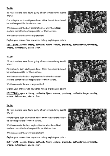 Obedience to authority- application of learning