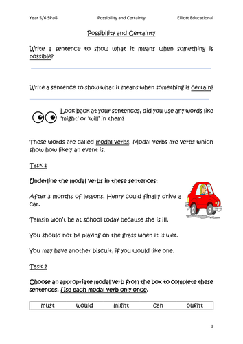 Year 5 6 SPaG Modal Verbs And Adverbs To Show Probability