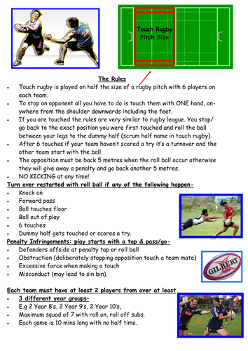 Touch Rugby rules- simplified