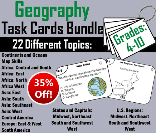 Geography Task Cards Bundle