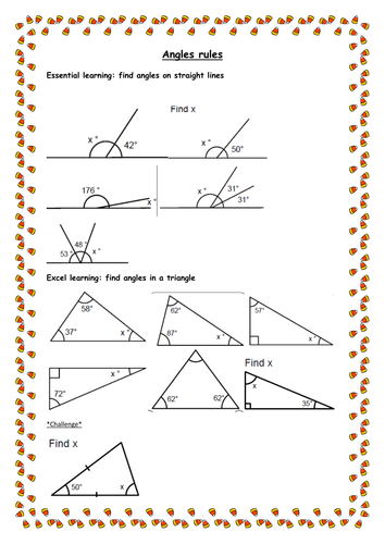 Angles on straight line and triangle very low ability