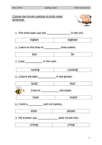 year 2 p3 key stage 1 spellings for practice or sats revision 2016 teaching resources