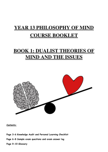 Course Book/Guide for Substance and Property Dualism AQA 2715 Philosophy