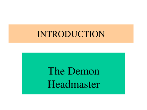 KS3 Drama: Full Scheme of Work: The Demon Headmaster