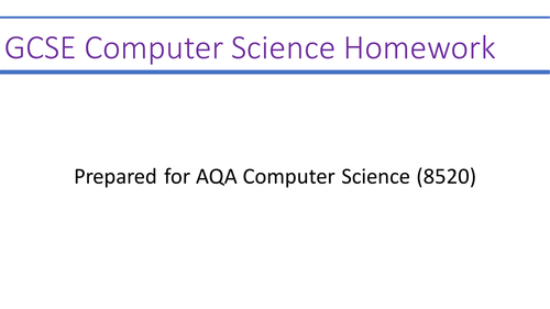 GCSE computing Homework strategies for AQA 8520