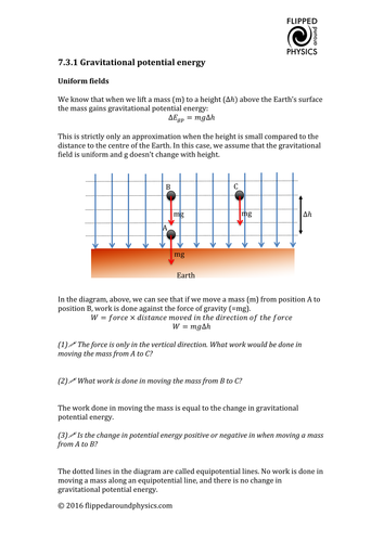 Gravitational potential energy | Teaching Resources