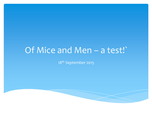 Of Mice and Men marketplace lesson for context