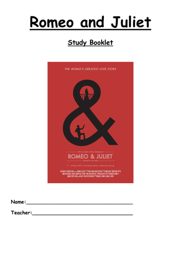 Romeo and Juliet study guide - ideal for cover or independent work