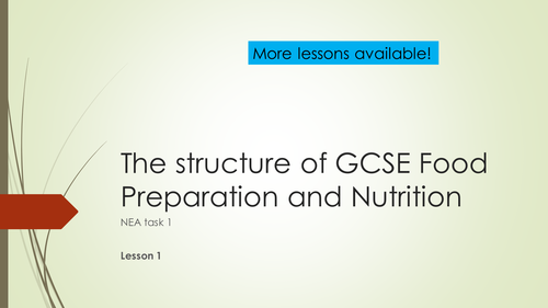 Food Preparation and Nutrition - Introduction to NEA task 1