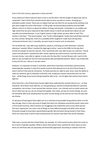 A lesson looking at oppression, injustice and segregation