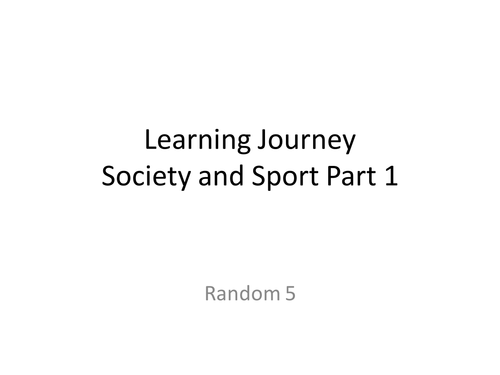 AQA A Level Year 1 Physical Education - Sport and Society Revision Activity