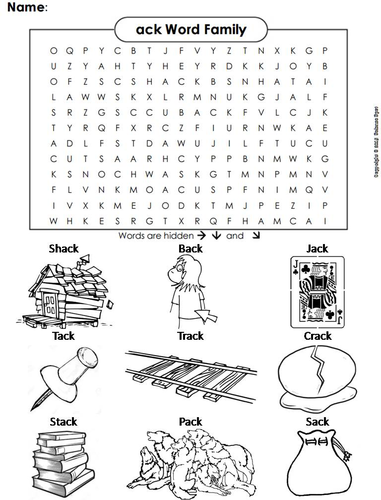 ack Word Family Word Search