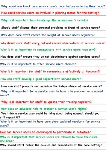 Developing relationships with service users in health and social care settings - activity