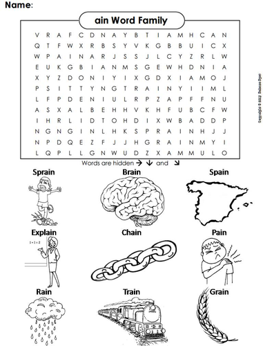 ain Word Family Word Search