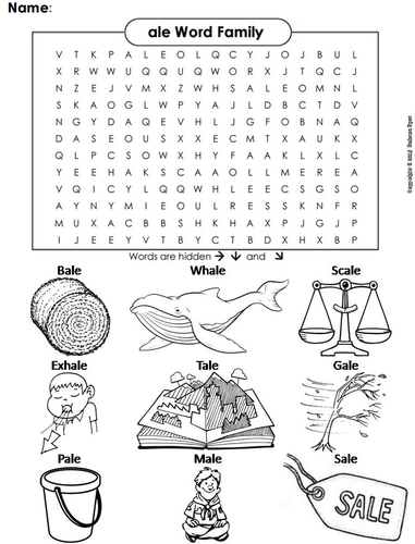ale Word Family Word Search