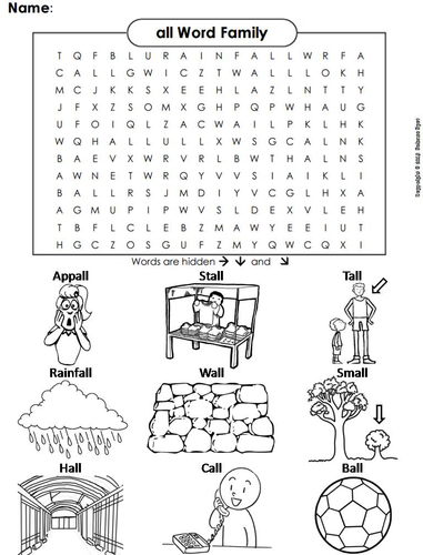 all Word Family Word Search